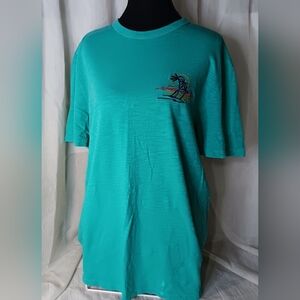 GAP Turquoise Short Sleeve Tee with Palm Graphic Size Large